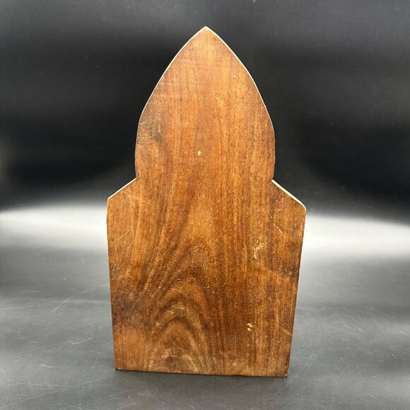 Vintage Plaque Hand Carved Wooden Religious Mini Candle Holder Jesus Lamb Church - Picture 3 of 11